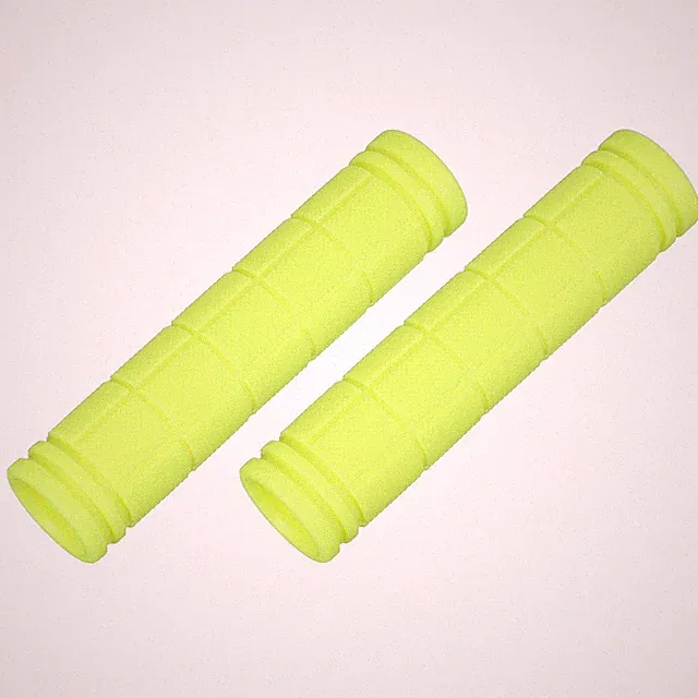 2Pcs 4.72"x0.87" Non-Slip Bike Handlebar Grips Fluorescent Yellow