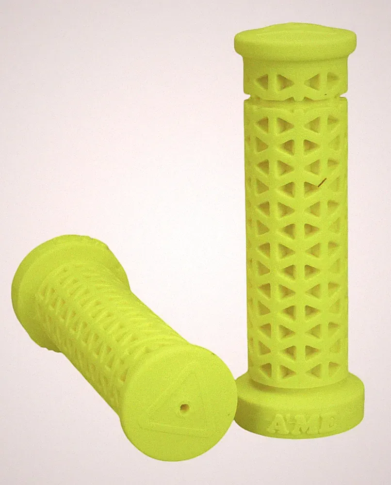 A'ME Zone bicycle BMX MTB flangeless grips (SOFT) - FLUORESCENT YELLOW