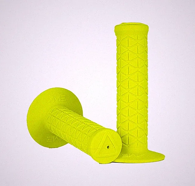 AME BMX Bike Grips Tri Fluorescent Yellow A'ME Old School Bicycle GT DYNO HARO