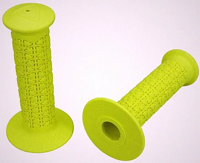 AME old school BMX bicycle grips - ROUNDS - FLUORESCENT YELLOW