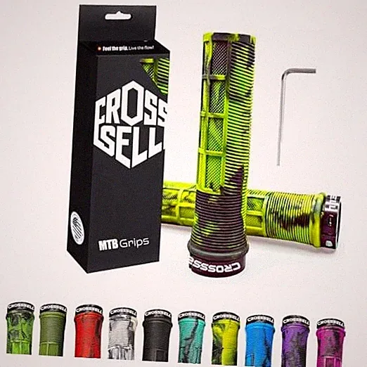 Bike Handlebar Grips Dual Color Fluorescent Yellow – Single Lock-On Bicycle